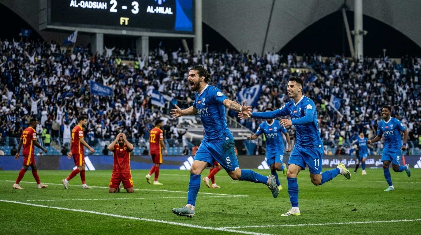 Al-Qadsiah 2-3 Al-Hilal: Martinelli e Neves marcam e visitantes sobem à liderança