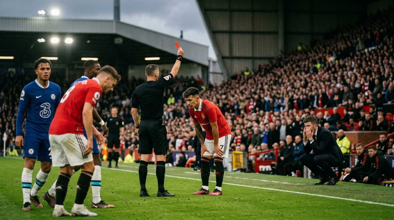 Chelsea 2-0 Manchester United: Martínez kırmızı kart gördü, Carrick'in koltuğu sallanıyor