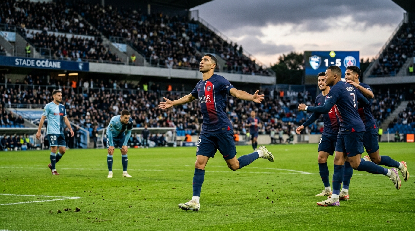 Le Havre 1-5 Paris Saint-Germain: Hat-trick kahramanı Hakimi, beş gollü geri dönüşe öncülük etti