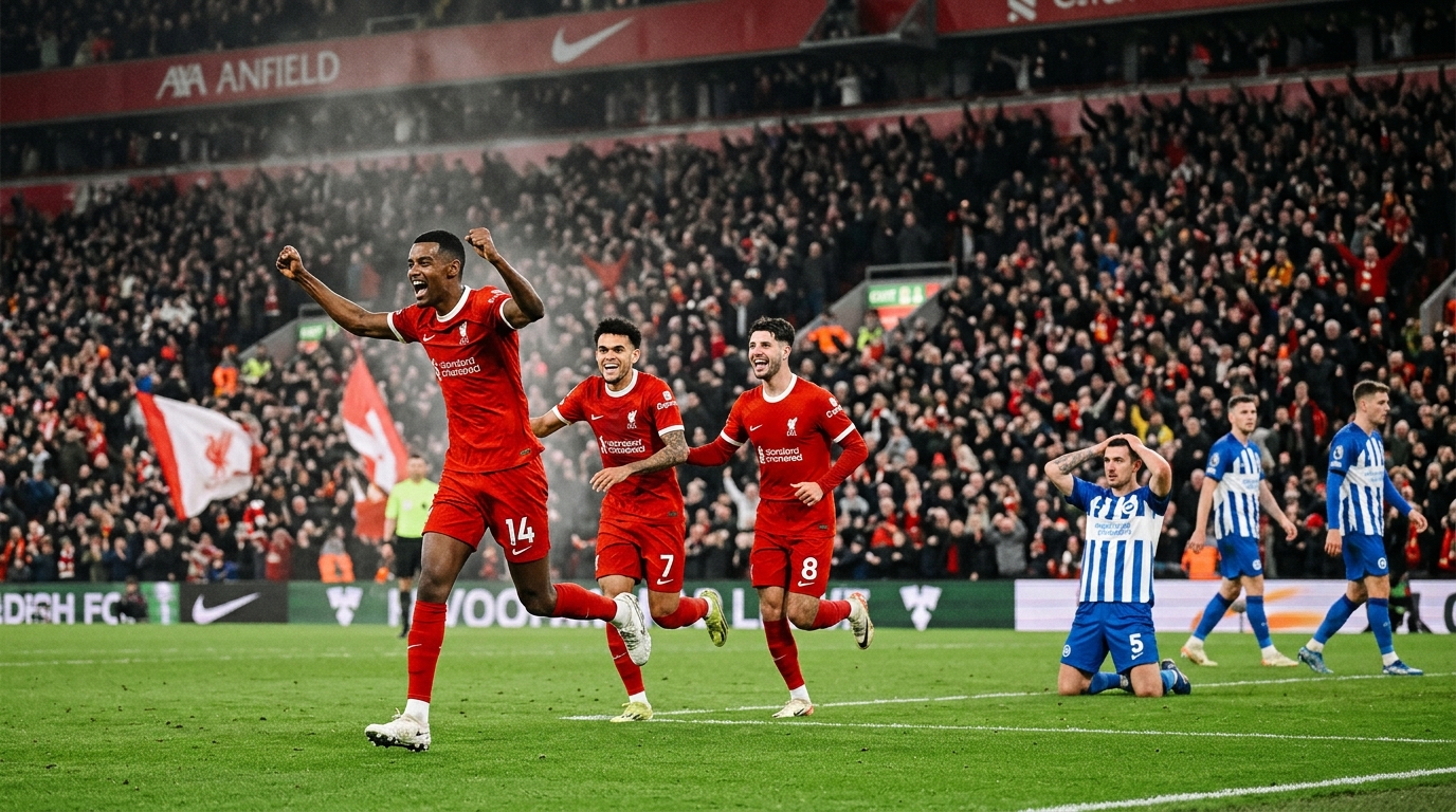 Liverpool 2-0 Brighton: Isak ancora protagonista, Iraola conquista la prima vittoria in casa