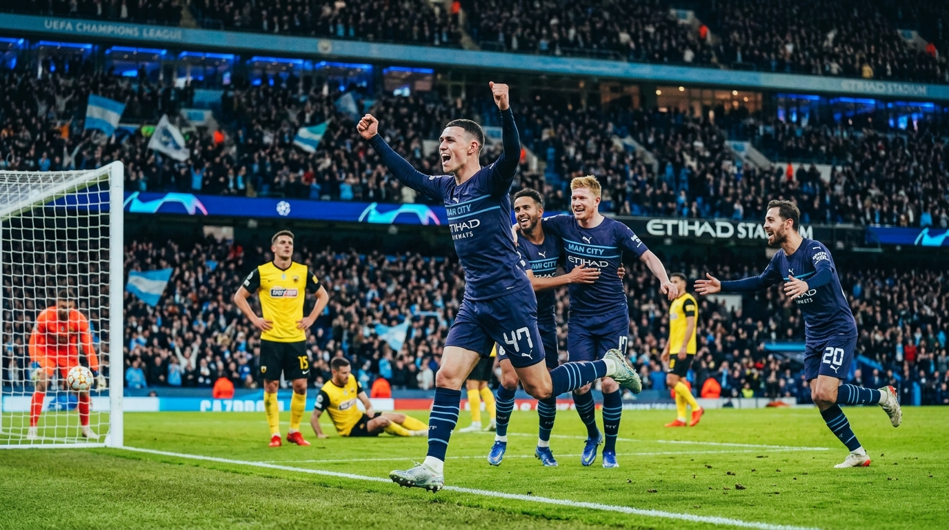 Manchester City 5-1 AEK: Foden'ın hat-trick'iyle City'den gol şov