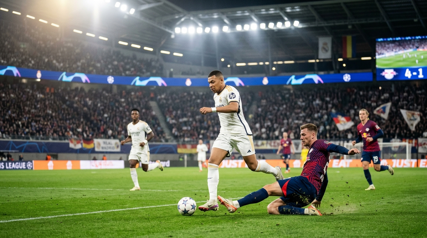 Real Madrid 4-1 RB Leipzig: Mbappé'nin de gol attığı maçta Şampiyonlar Ligi'nde kusursuz seri sürüyor