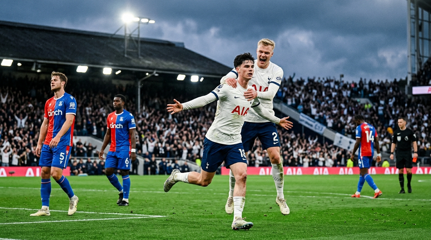 Tottenham 2-0 Crystal Palace: Mateta'nın Kırmızı Kartı Sonrası Gray ve Van Hecke Galibiyeti Getirdi